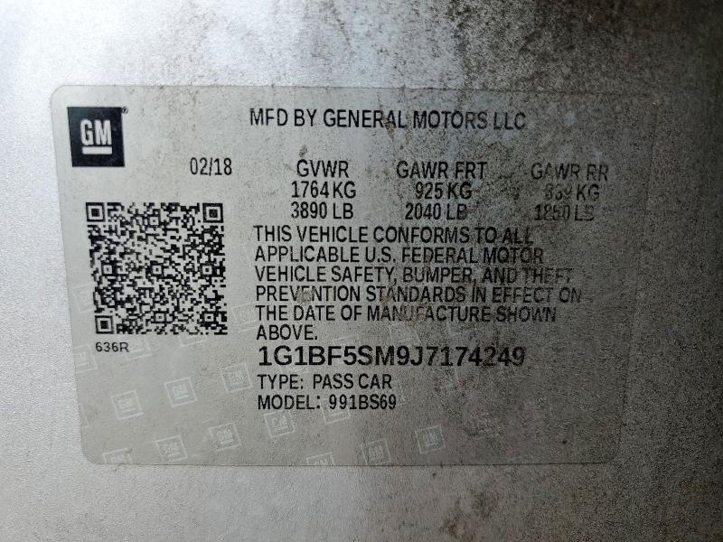 2018 CHEVROLET CRUZE PREM 1G1BF5SM9J7174249