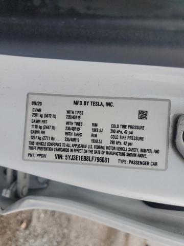 2020 TESLA MODEL 3 5YJ3E1EB8LF796081