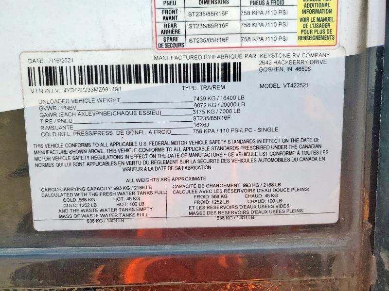 2021 DUTCHMEN VOLTAGE #3308204169