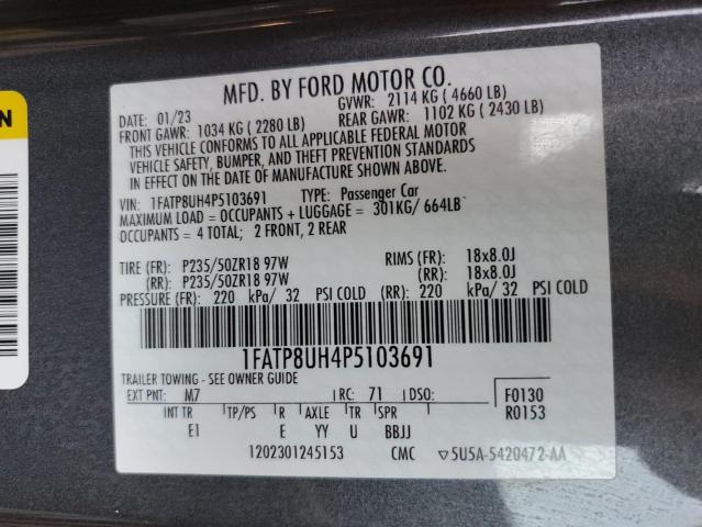 2023 FORD MUSTANG 1FATP8UH4P5103691
