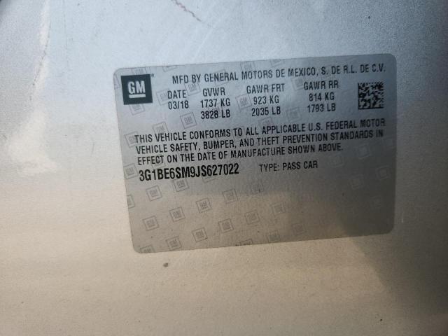 2018 CHEVROLET CRUZE LT - 3G1BE6SM9JS627022