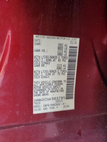 2016 NISSAN TITAN XD S 1N6BA1F25GN503795