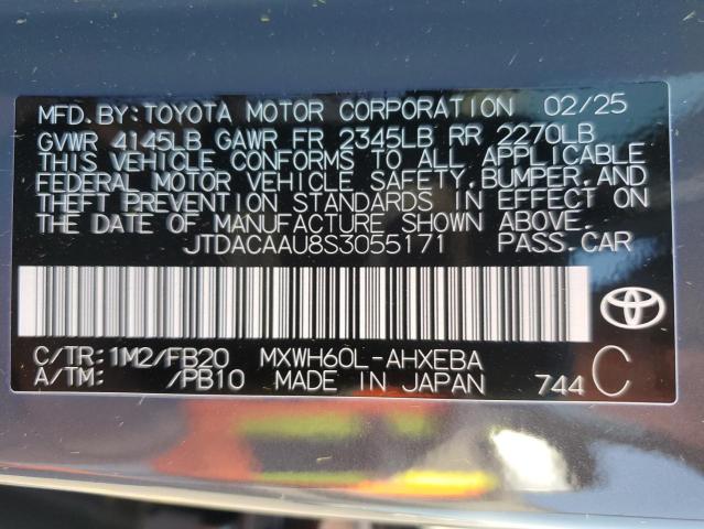 2025 TOYOTA PRIUS LE JTDACAAU8S3055171
