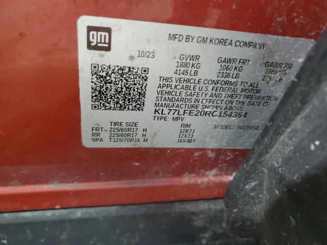 2024 CHEVROLET TRAX LS KL77LFE20RC154364