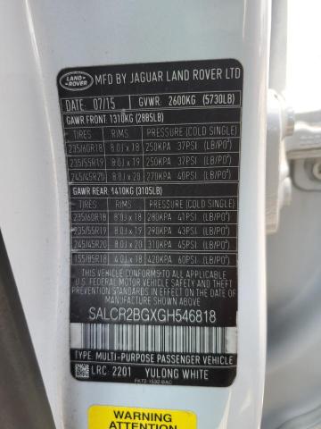 2016 LAND ROVER DISCOVERY SALCR2BGXGH546818