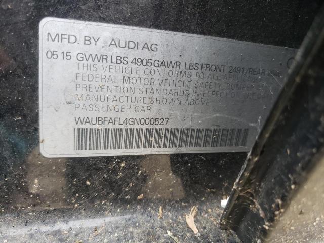 2016 AUDI A4 PREMIUM WAUBFAFL4GN000527