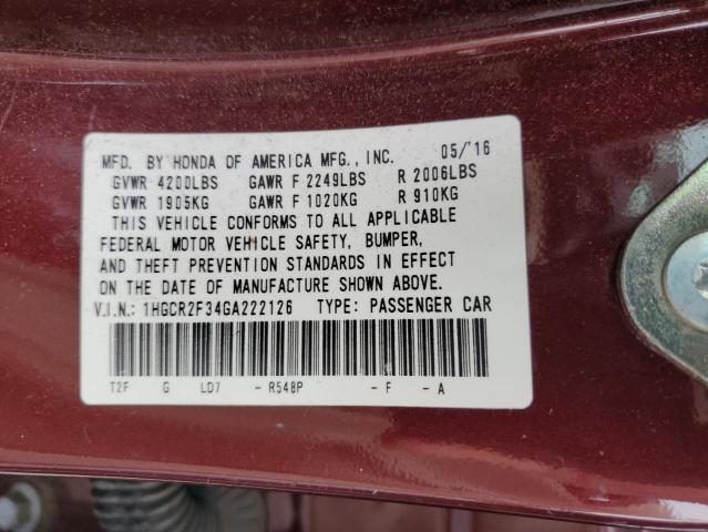 2016 HONDA ACCORD LX - 1HGCR2F34GA222126