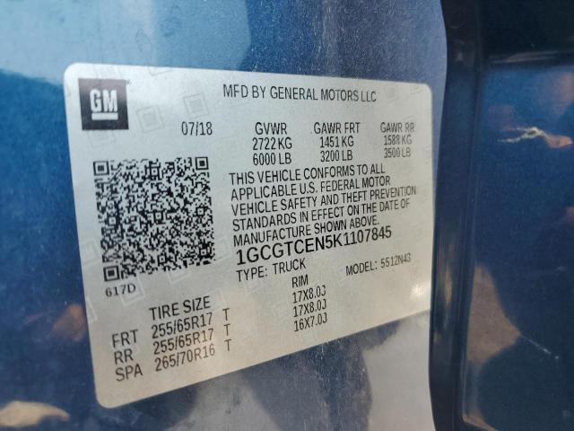 2019 CHEVROLET COLORADO L 1GCGTCEN5K1107845