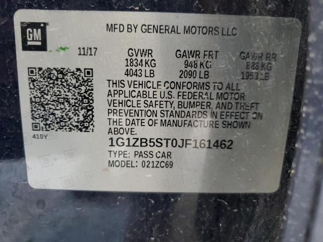 2018 CHEVROLET MALIBU LS 1G1ZB5ST0JF161462