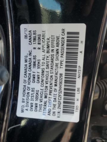 2017 HONDA CIVIC LX 2HGFC2F52HH563298