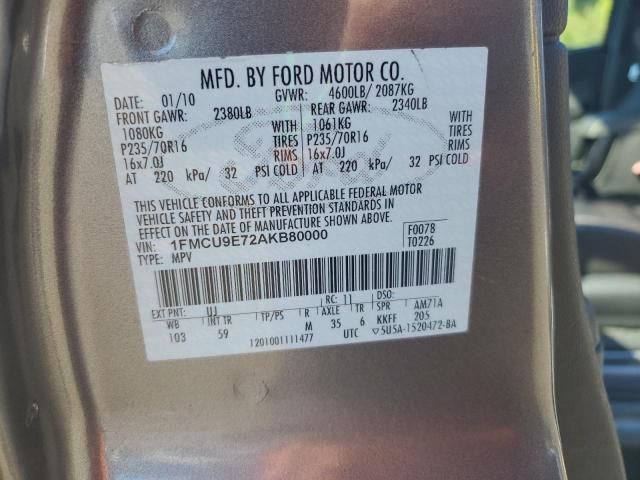 2010 FORD ESCAPE LIMITED - 1FMCU9E72AKB80000
