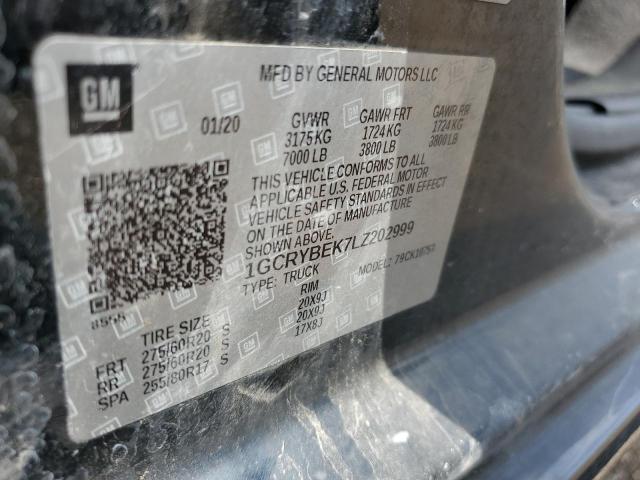 2020 CHEVROLET SILVERADO 1GCRYBEK7LZ202999