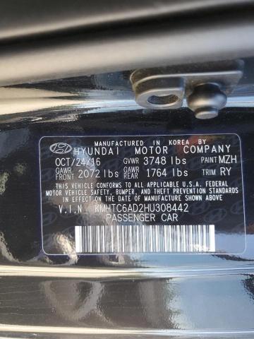 2017 HYUNDAI VELOSTER KMHTC6AD2HU308442