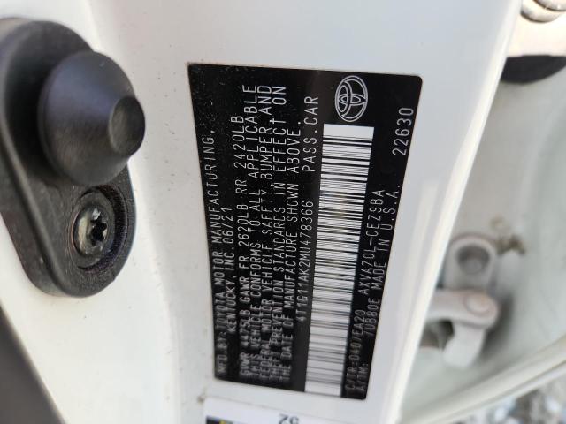 2021 TOYOTA CAMRY SE 4T1G11AK2MU478366
