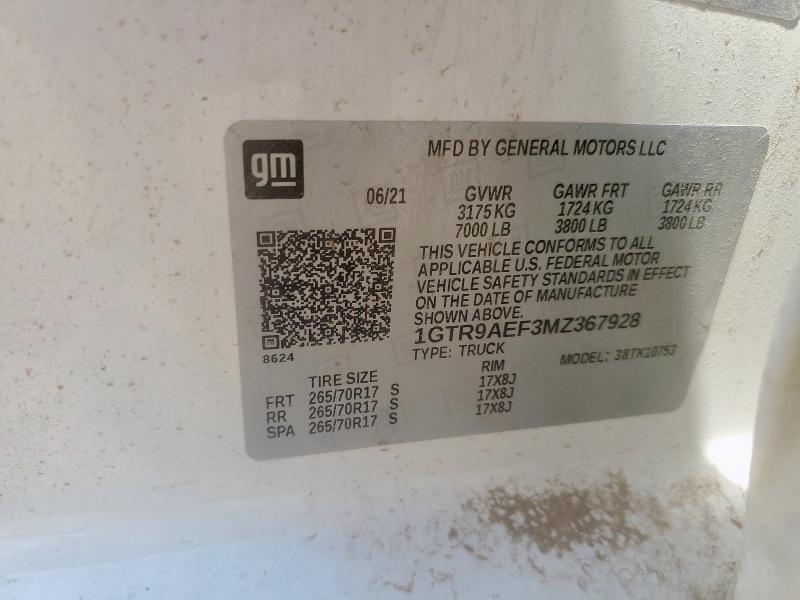 2021 GMC SIERRA K15 1GTR9AEF3MZ367928