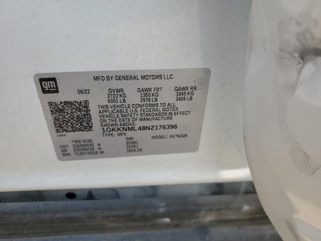 2022 GMC ACADIA SLT 1GKKNML48NZ176396