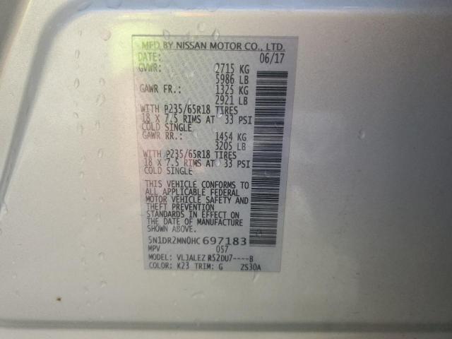 2017 NISSAN PATHFINDER 5N1DR2MN0HC697183