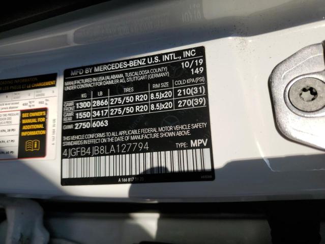 2020 MERCEDES-BENZ GLE 350 4JGFB4JB8LA127794