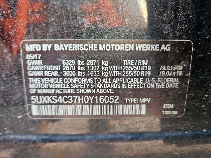 2017 BMW X5 XDRIVE35D 5UXKS4C37H0Y16052