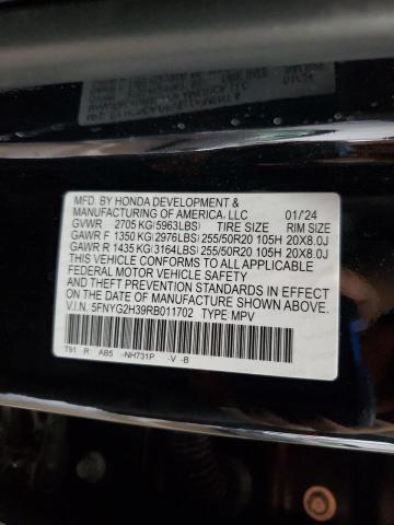 2024 HONDA PILOT SPOR 5FNYG2H39RB011702