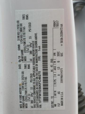 2019 FORD F150 SUPER - 1FTFW1E56KFC49275