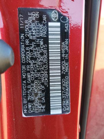 2018 TOYOTA PRIUS JTDKBRFU2J3582815