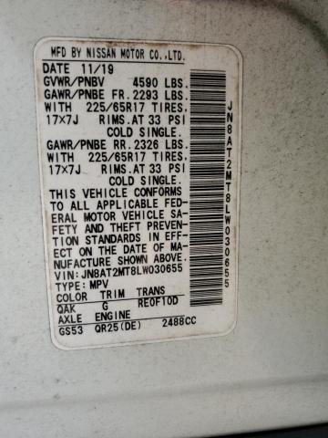 2020 NISSAN ROGUE S JN8AT2MT8LW030655