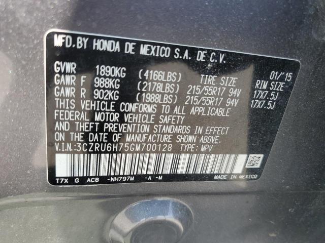 2016 HONDA HR-V EXL 3CZRU6H75GM700128