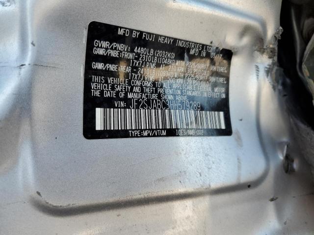 2017 SUBARU FORESTER 2.5I JF2SJABC3HH579289