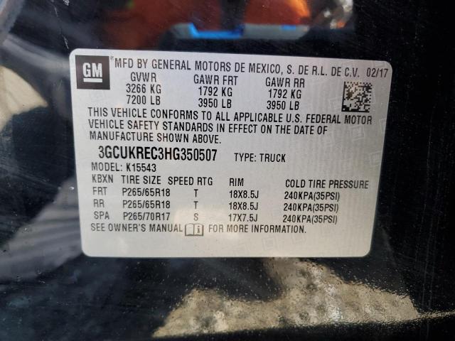 2017 CHEVROLET SILVERADO - 3GCUKREC3HG350507
