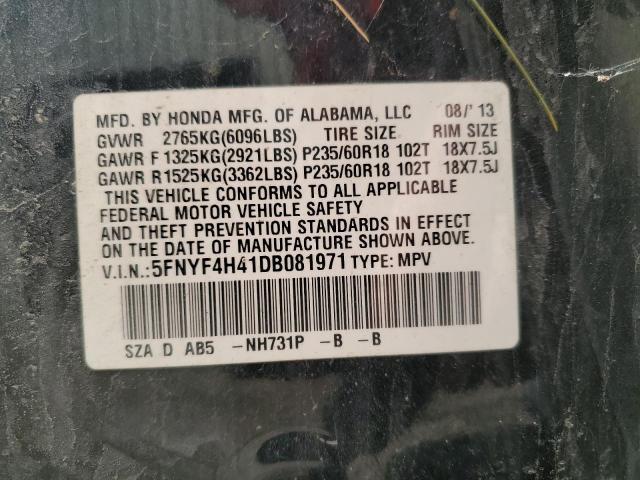 2013 HONDA PILOT EX - 5FNYF4H41DB081971