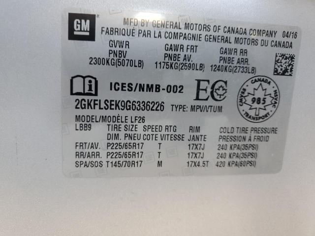2016 GMC TERRAIN SL 2GKFLSEK9G6336226