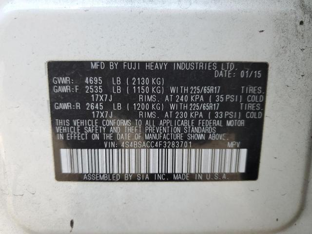 2015 SUBARU OUTBACK 2. 4S4BSACC4F3283701
