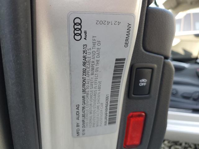 2017 AUDI A4 PREMIUM WAUANAF46HN043551