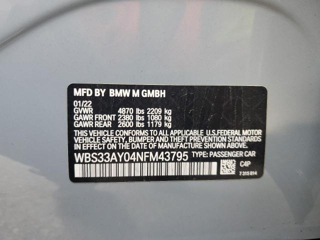 2022 BMW M3 COMPETI - WBS33AY04NFM43795