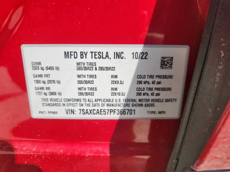 2023 TESLA MODEL X 7SAXCAE57PF366701