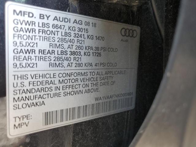 2019 AUDI Q7 PRESTIG WA1VAAF74KD003826