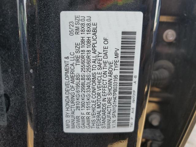 2023 HONDA PILOT EXL 5FNYG1H47PB033195