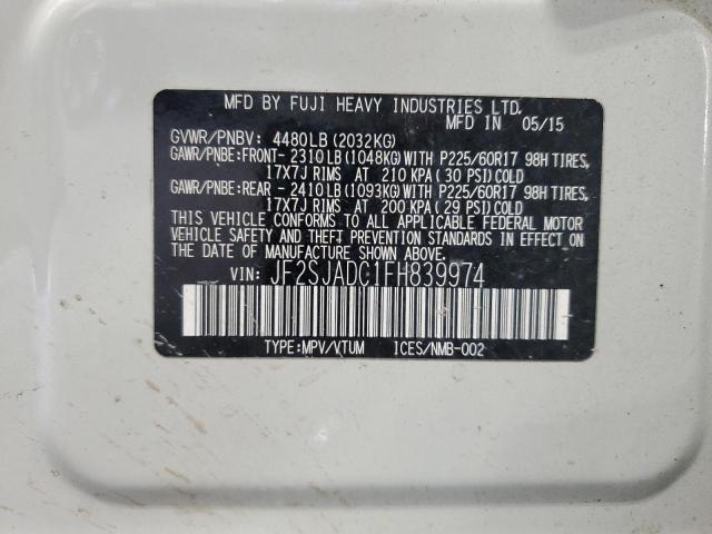 2015 SUBARU FORESTER 2 JF2SJADC1FH839974