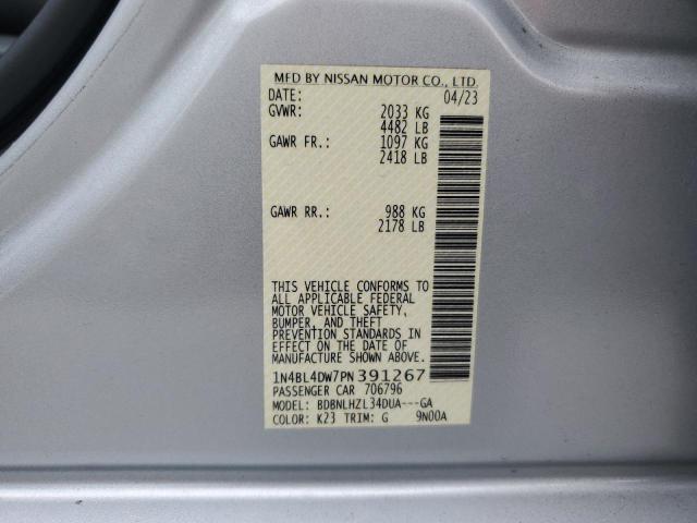 2023 NISSAN ALTIMA SV 1N4BL4DW7PN391267