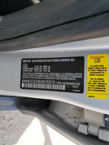 2016 MINI COOPER S C WMWZC5C59GWU03319