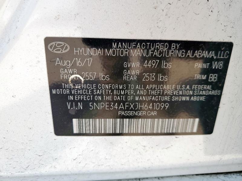2018 HYUNDAI SONATA SPO 5NPE34AFXJH641099