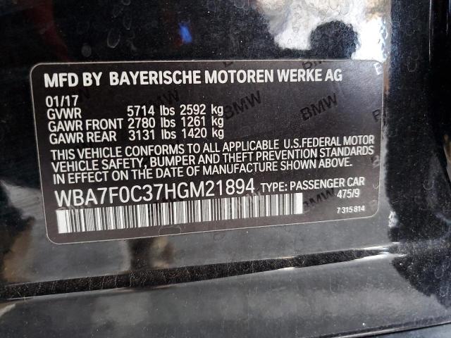 2017 BMW 750 I WBA7F0C37HGM21894