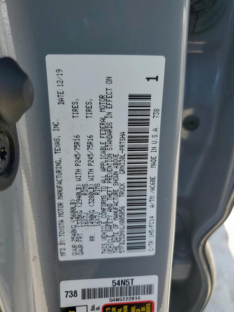 2020 TOYOTA TACOMA DOU - 5TFBZ5DNXLX005056