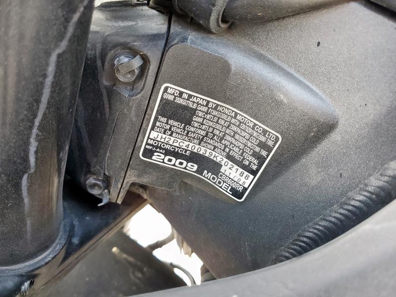 2009 HONDA CBR600 RR - JH2PC40039K202188