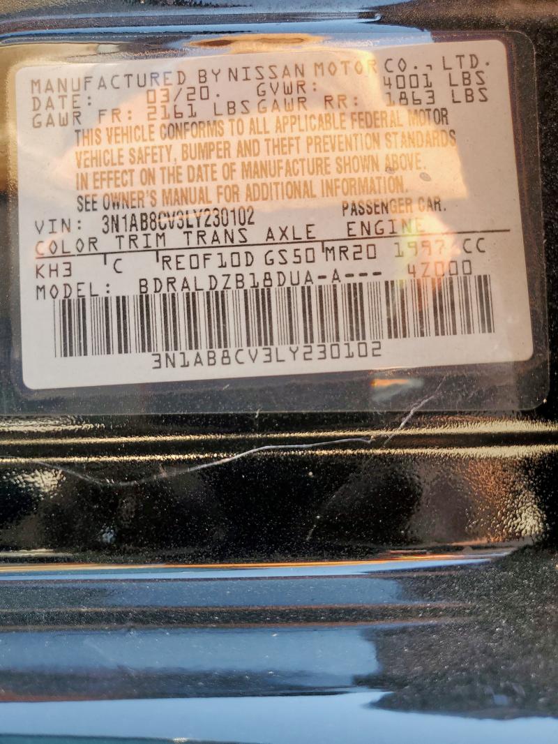 2020 NISSAN SENTRA SV 3N1AB8CV3LY230102