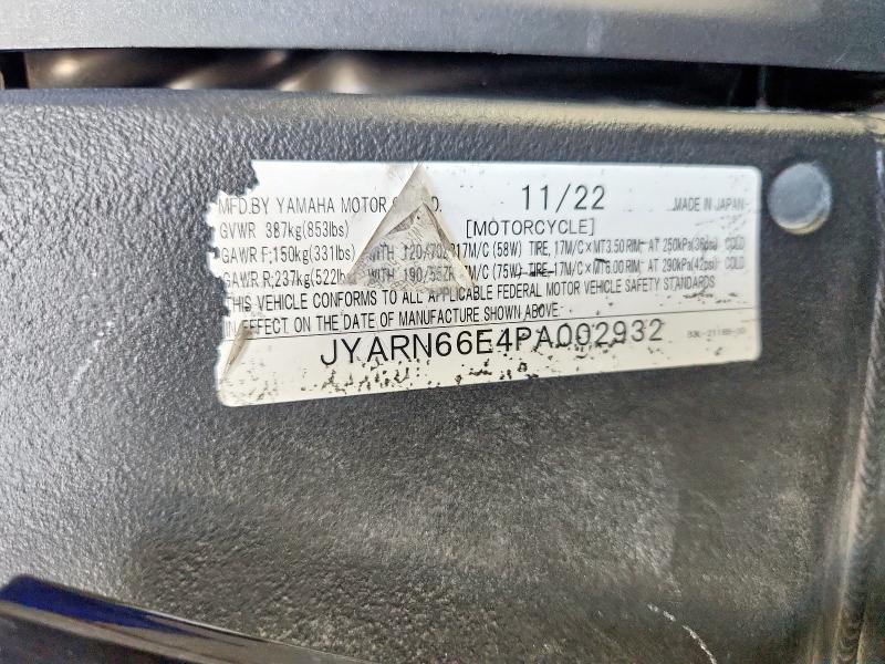2023 YAMAHA YZFR1 JYARN66E4PA002932