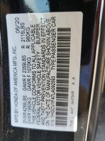 2020 HONDA ACCORD EX 1HGCV1F47LA092593
