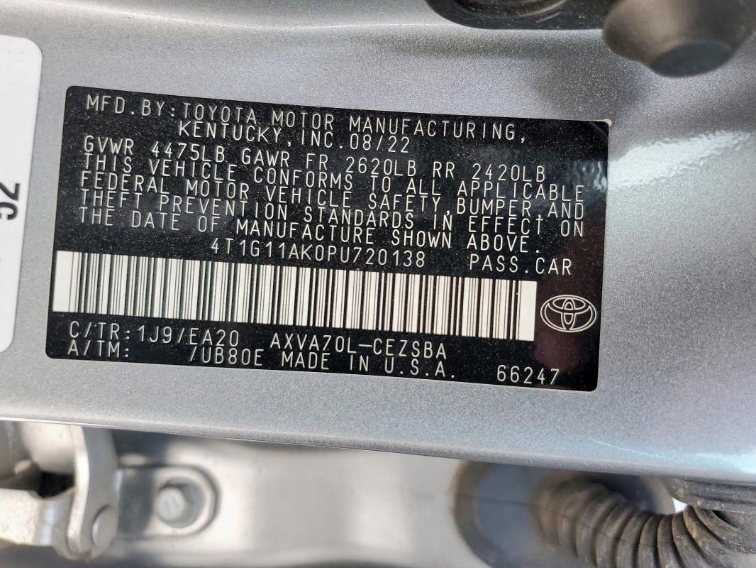 2023 TOYOTA CAMRY SE NIGHT SHADE 4T1G11AK0PU720138