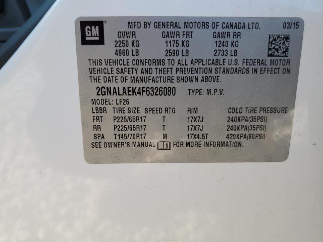 2015 CHEVROLET EQUINOX LS 2GNALAEK4F6326080